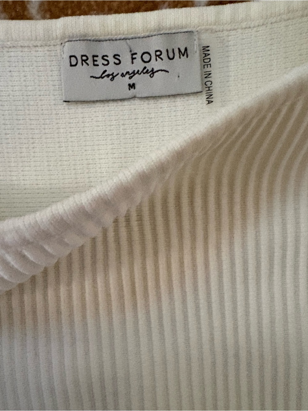 Dress Forum Cream Ribbed Square-Neck Tank - Picture 2 of 2